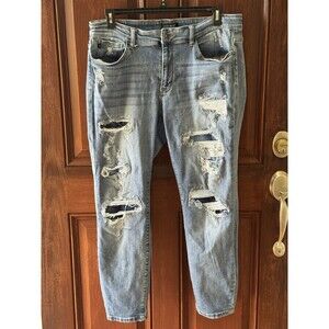 Judy Blue Slim Fit Distressed Ripped Repair Jeans JB82137MD-PL Size 18W